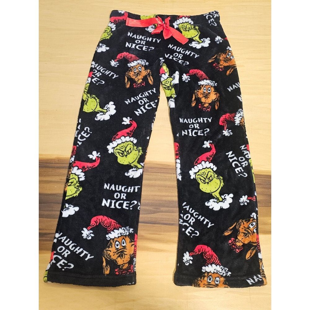 Vintage DR SEUSS The GRINCH & MAX Naughty Or Nice? Soft Lounge/PJ Pants Sz S